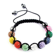 MultiColor Shamballa Armband mit Harz Kristall Perlen BR30